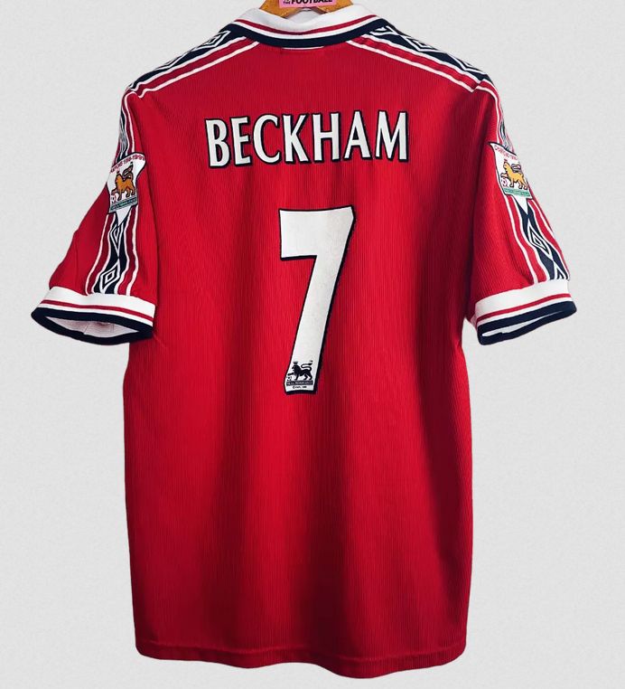 Retro Manchester United Home Retro Jersey Beckham #7 Print(Replica) 1998-2000