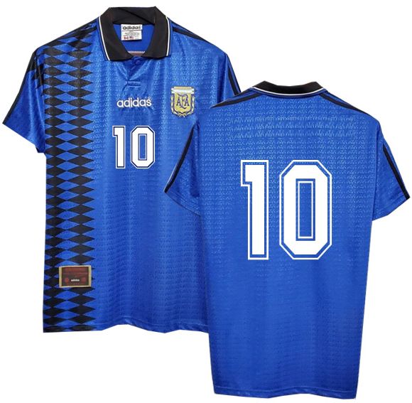 Argentina Away Retro Jerseys 94/95 With Number 10: Front And Backside 