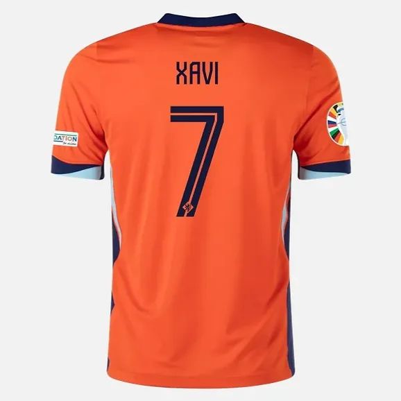 Netherlands Euro Cup Home Soccer Jersey 2024 XAVI #7