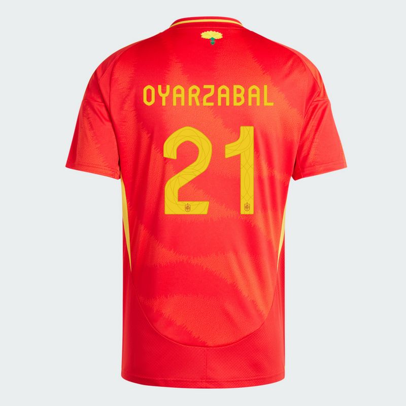 Spain Euro Cup Home Jersey 2024 OYARZABAL #21