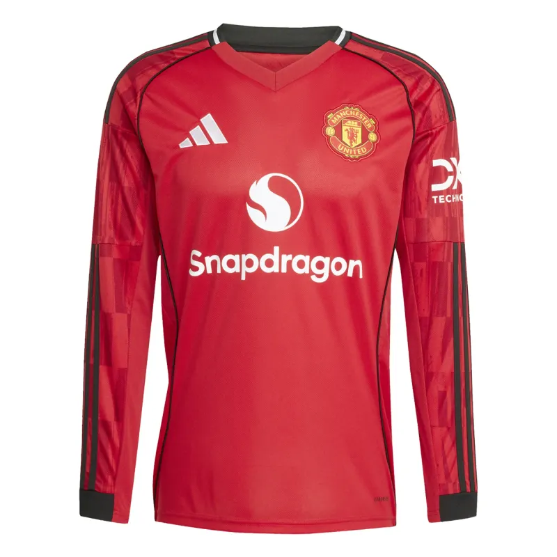 Manchester United Home Red Soccer Jersey 25-26 Long Sleeve