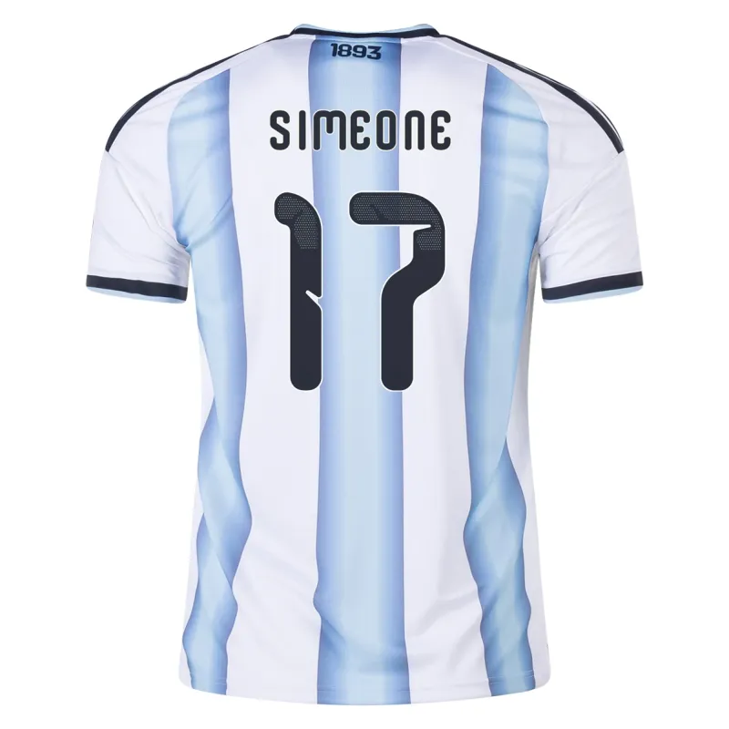 Argentina 2026 World Cup Home Soccer Jersey Simeone #17