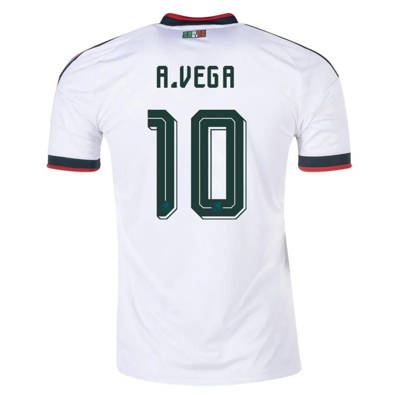 Mexico World Cup 2026 Away White Soccer Jersey Alexis Vega