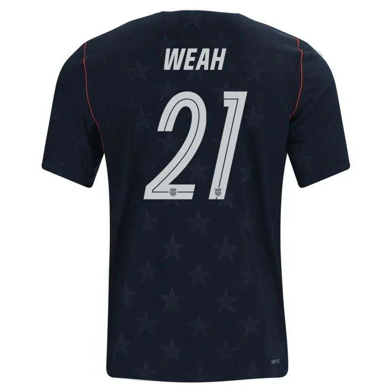 USMNT World Cup 2026 Away Soccer Jersey Weah #21