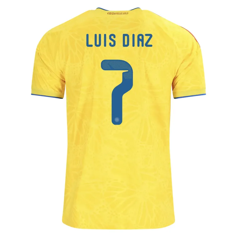 Colombia 2026 World Cup Home Soccer Jersey Luis Diaz #7