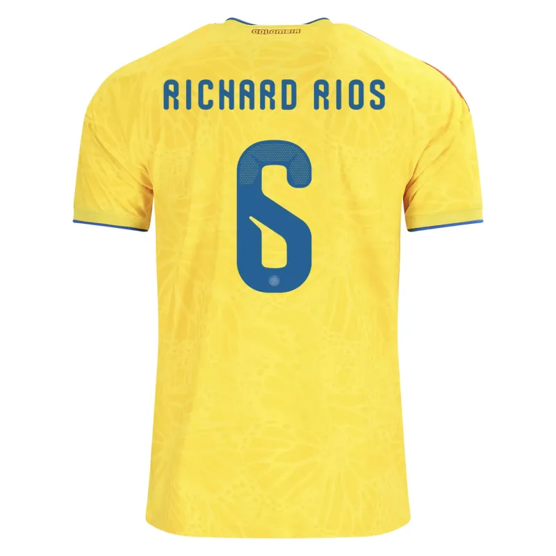Colombia 2026 World Cup Home Soccer Jersey Richard Rios #6