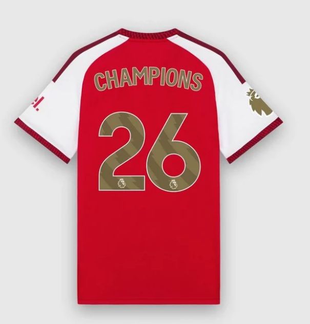 Arsenalユニフォーム 26/27 選手ボイスメッセージ付 Arsenal Home Soccer Jersey 26/27 Premier League Champions