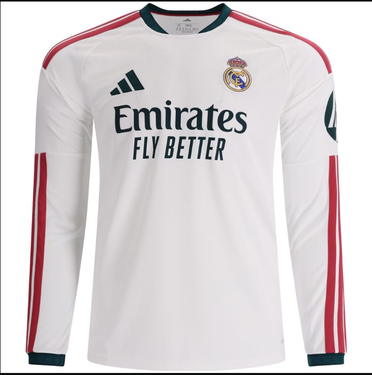 Real Madrid Home White Soccer Jersey 26-27 Long Sleeve