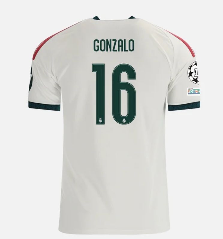 Real Madrid Home White Soccer Jersey 26-27 Gonzalo #16