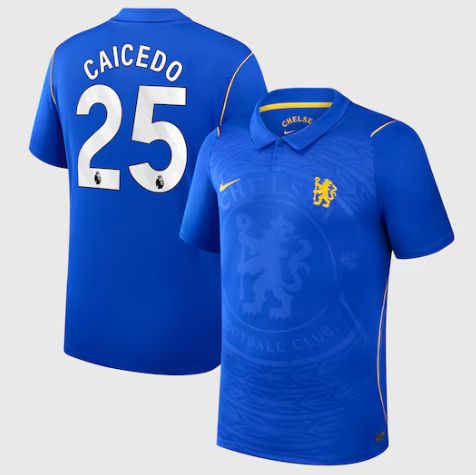 Chelsea Home Blue Soccer Jersey 26-27 Caicedo #25