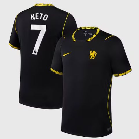 Chelsea Away Black Soccer Jersey 26-27 Neto #7