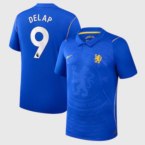 Chelsea Home Blue Soccer Jersey 26-27 Delap #9