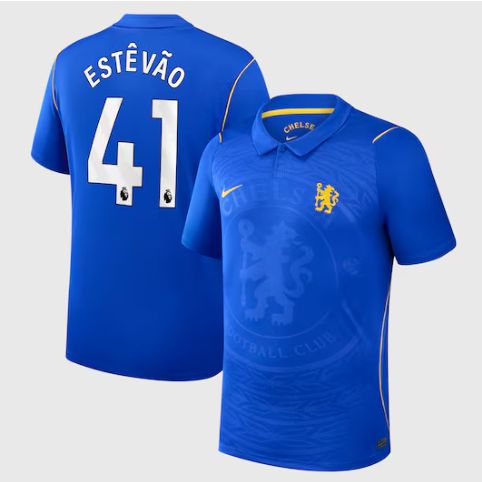 Chelsea Home Blue Soccer Jersey 26-27 Estevao #41