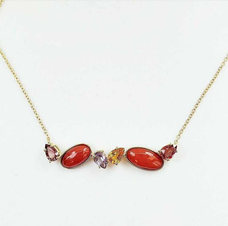 Collier con Corallo e Zaffiri