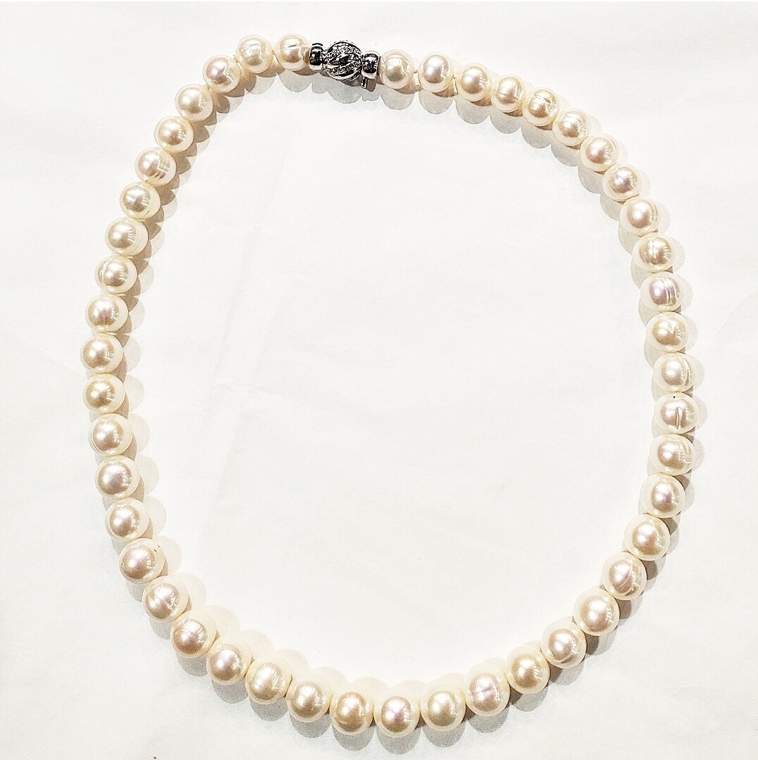 Collana con perle cipolline e argento925