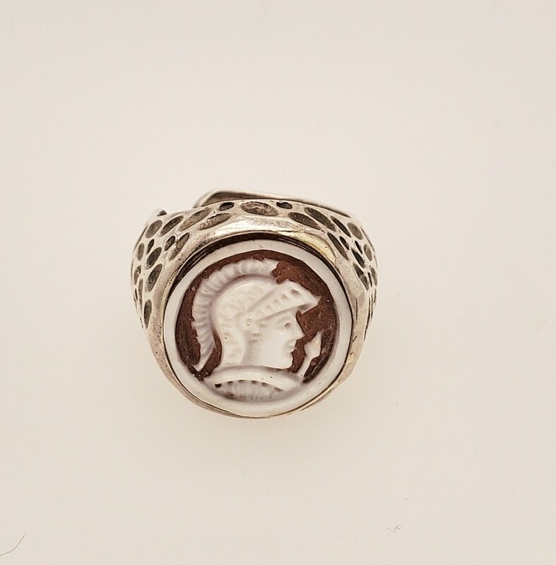 anello con cammeo e argento925 regolabile