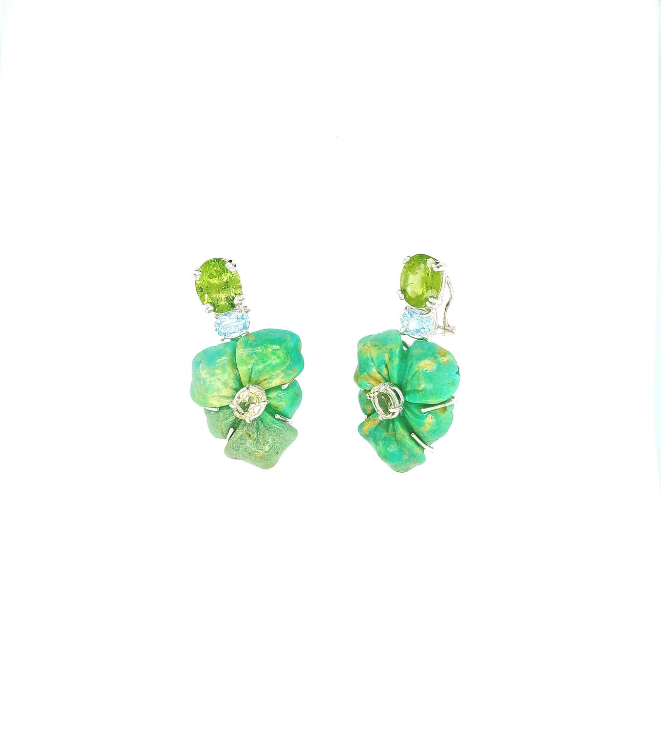 Fiori turchese verde peridoti citrini lime e topazi