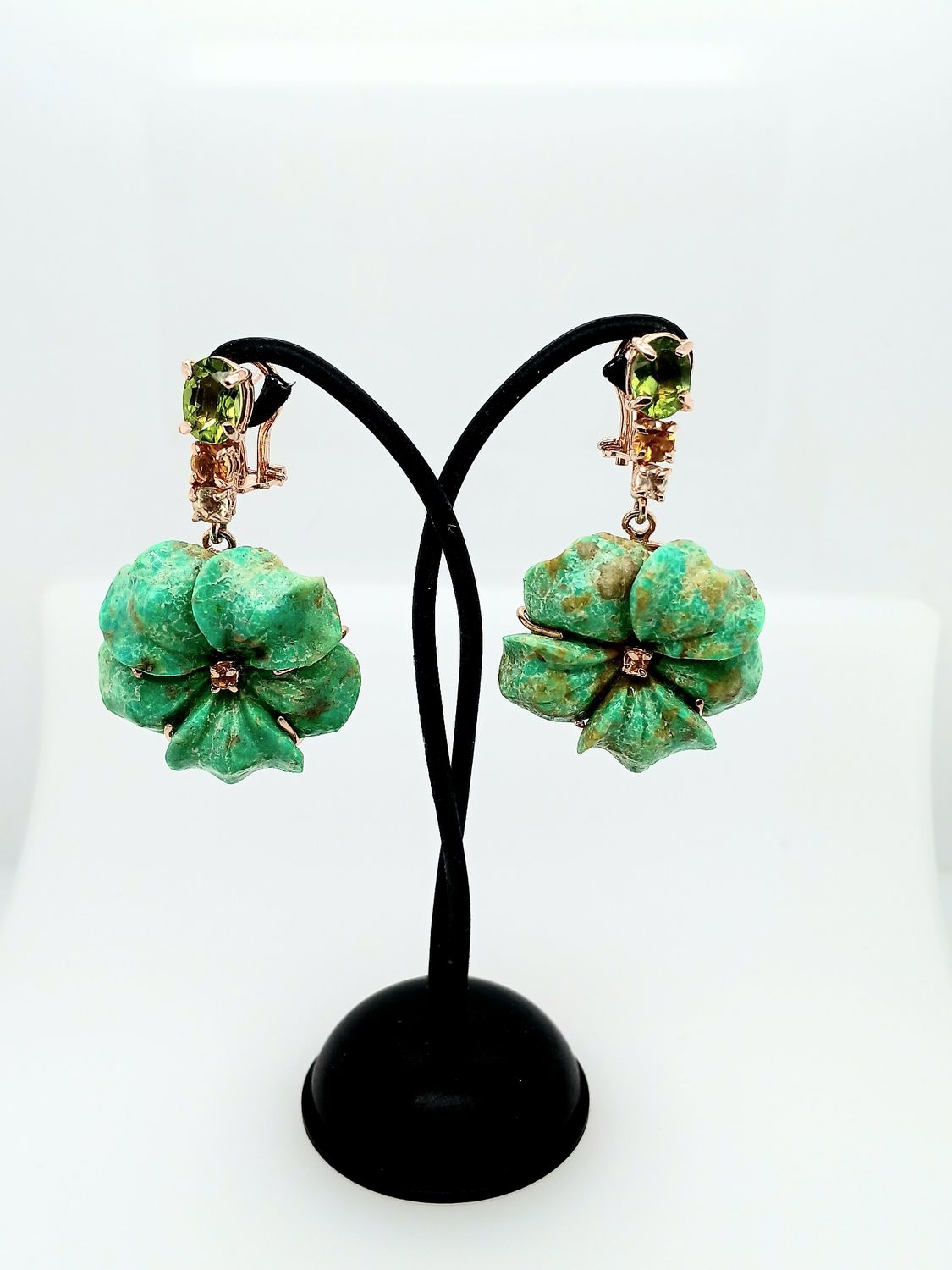 Fiori turchese verde peridoti tormaline citrini lime