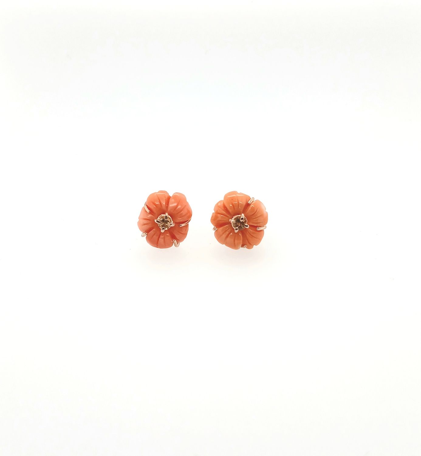Fiori 13 mm corallo salmone e citrini