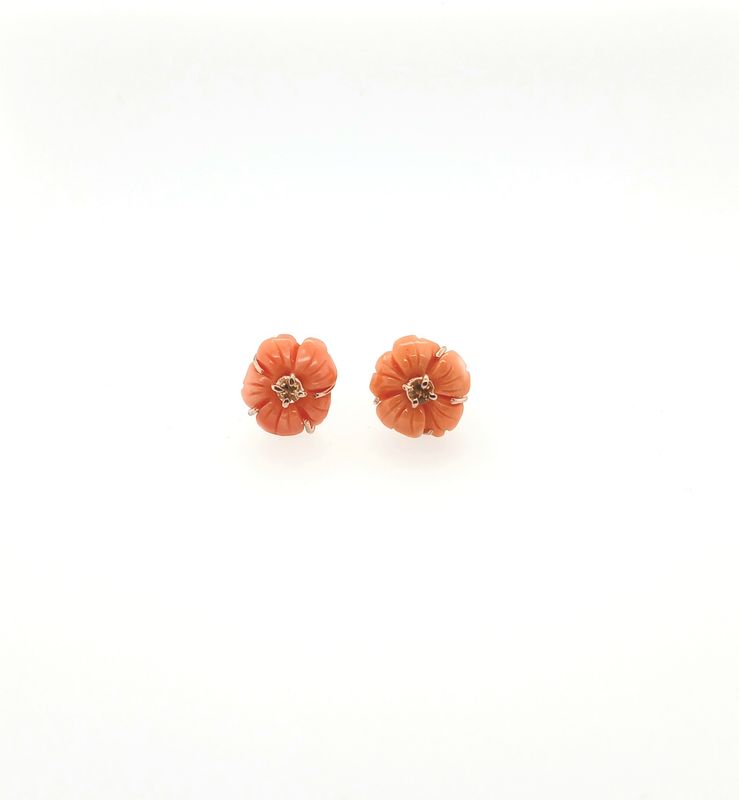 Fiori 13 mm corallo salmone e citrini
