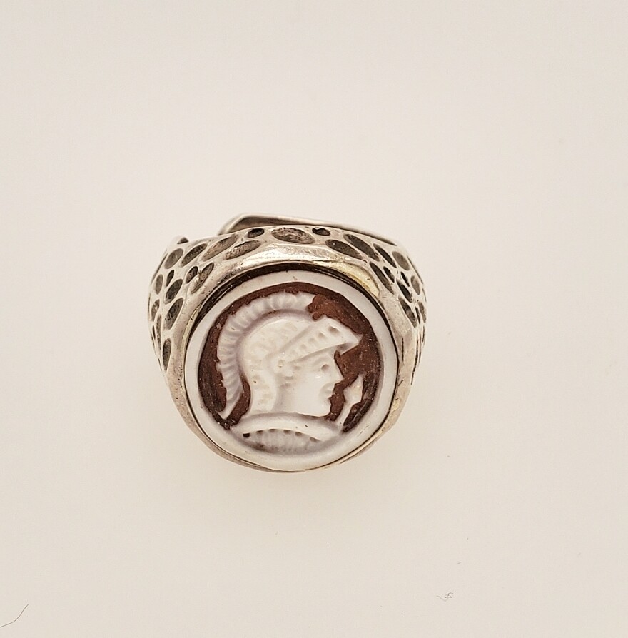 anello con cammeo e argento925 regolabile