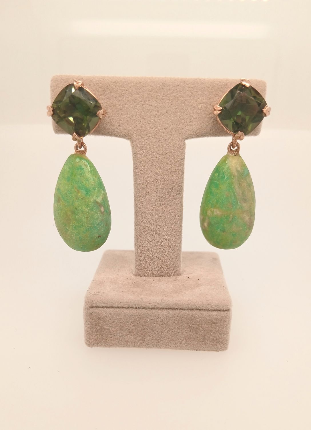 Pendenti turchese verde e peridoti