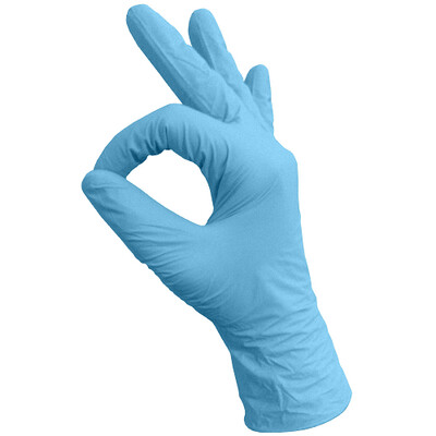 Нитриловые перчатки Голубые