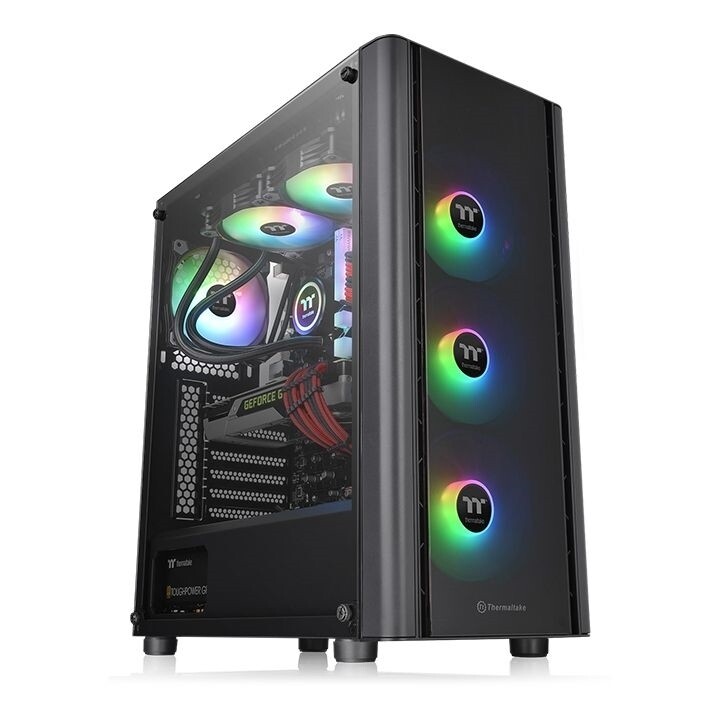 Thermaltake V250 (CA-1Q5-00M1WN-00) Tempered Glass Black Mid Tower Case without PSU