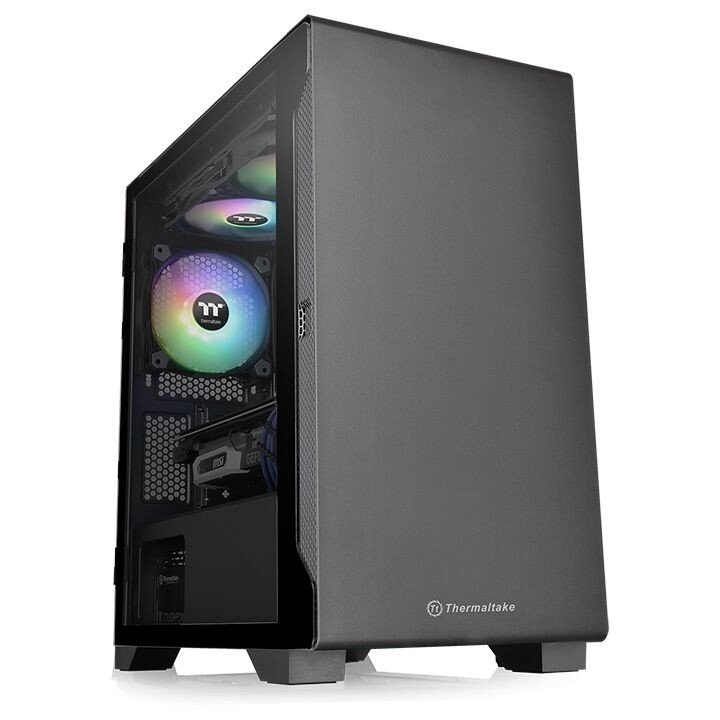 Thermaltake S100 Black Tempered Glass Micro-ATX Case without PSU