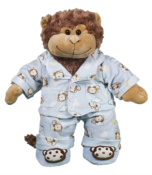 Monkey PJ Outfit with Slippers - 16 inches Monkey PJ Outfit with Slippers - 16 inches