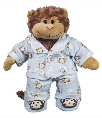 Monkey PJ Outfit with Slippers - 16 inches Monkey PJ Outfit with Slippers - 16 inches