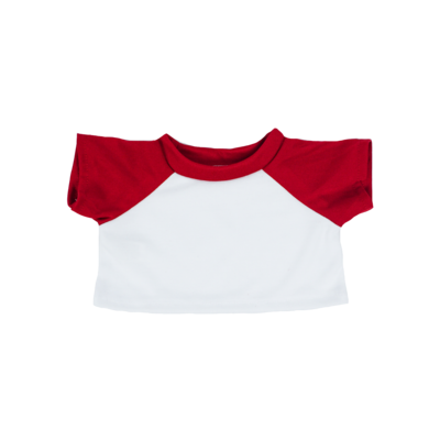 White with Red Sleeves Basic T-Shirt - 16 inches White with Red Sleeves Basic T-Shirt - 16 inches