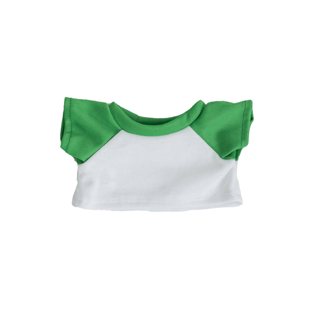 White with Green Sleeves Basic T-Shirt - 16 inches White with Green Sleeves Basic T-Shirt - 16 inches