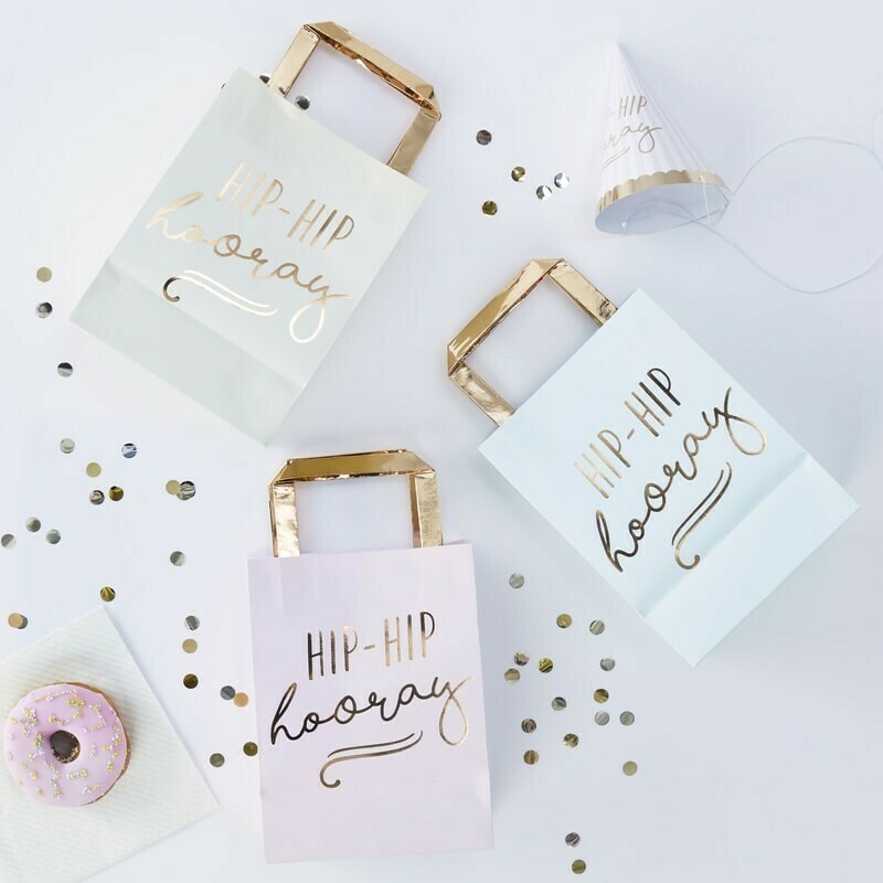 5 HIP HIP HOORAY pastel Party Bags