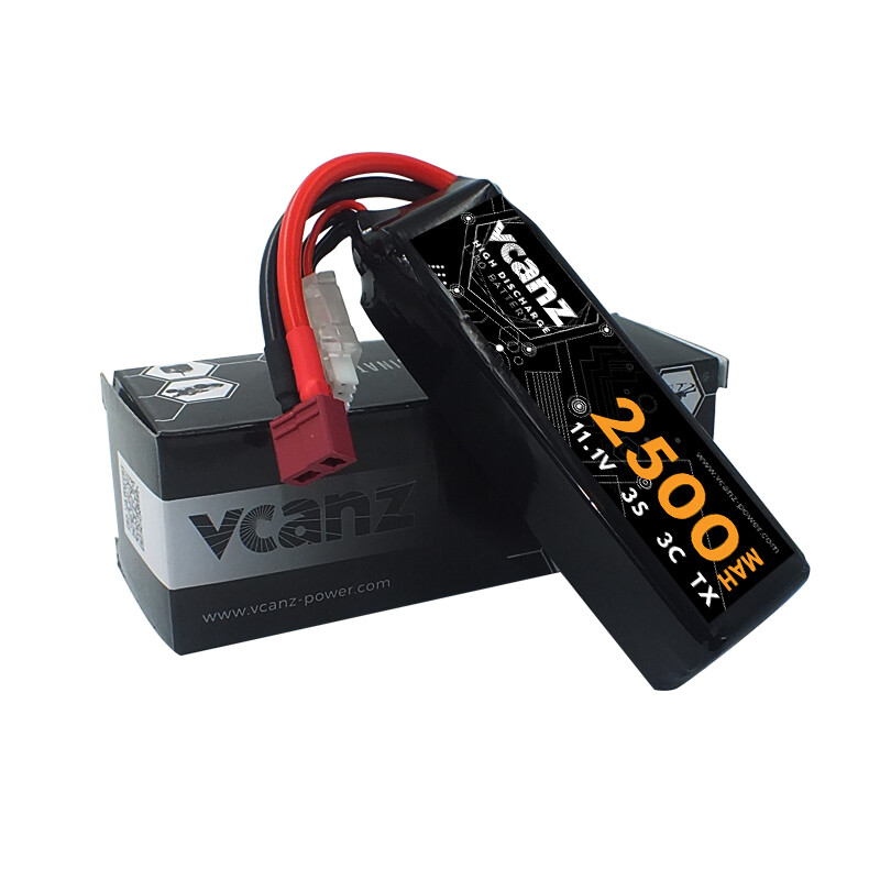 Batterie LiPo Vcanz 3S 11,1 V 2500 mAh 3C pour modèles réduits radiocommandés