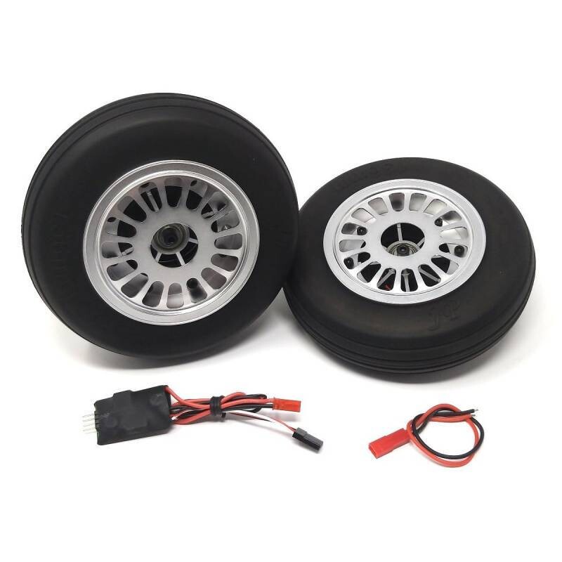 JP Hobby Elektrobremse mit 2x 136/36mm Rädern (8mm Achse) (Flugzeuge bis zu 30kg)
