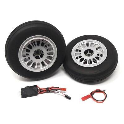 JP Hobby Elektrobremse mit 2x 136/36mm Rädern (8mm Achse) (Flugzeuge bis zu 30kg)