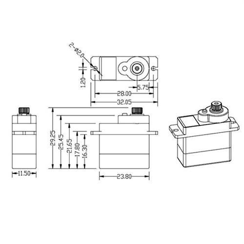 KINGMAX Servo KM0940MD, HV, 11.5 mm, 1.3 kg/cm, 0.10 sec