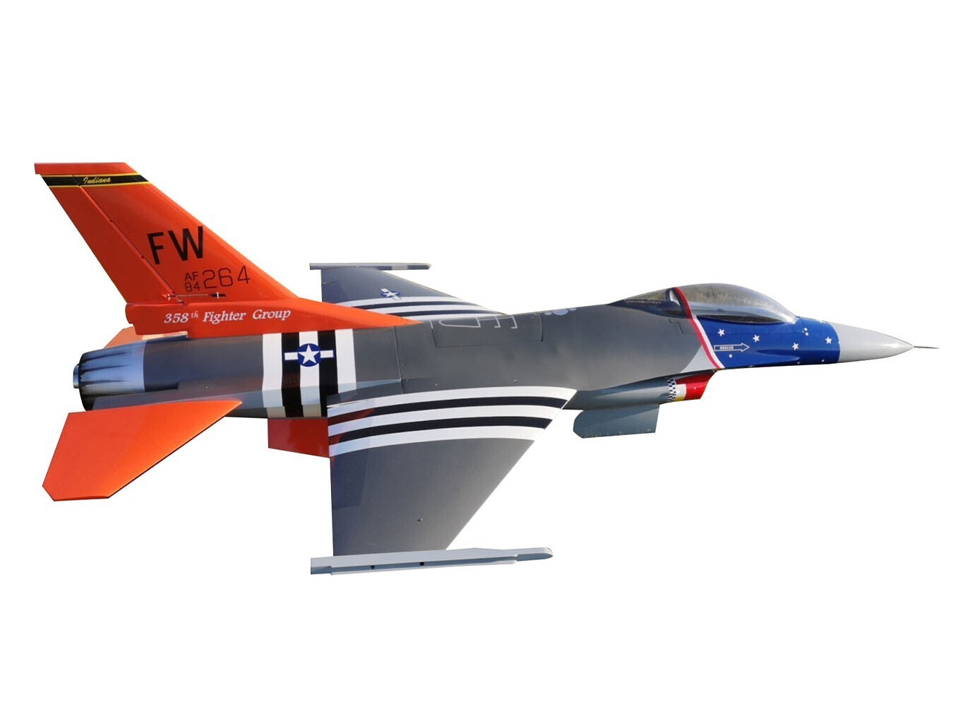 Pilot-RC F-16 Fighting Falcon Turbinen-Jet, Spw 1344mm, ARF-Set mit EZFW