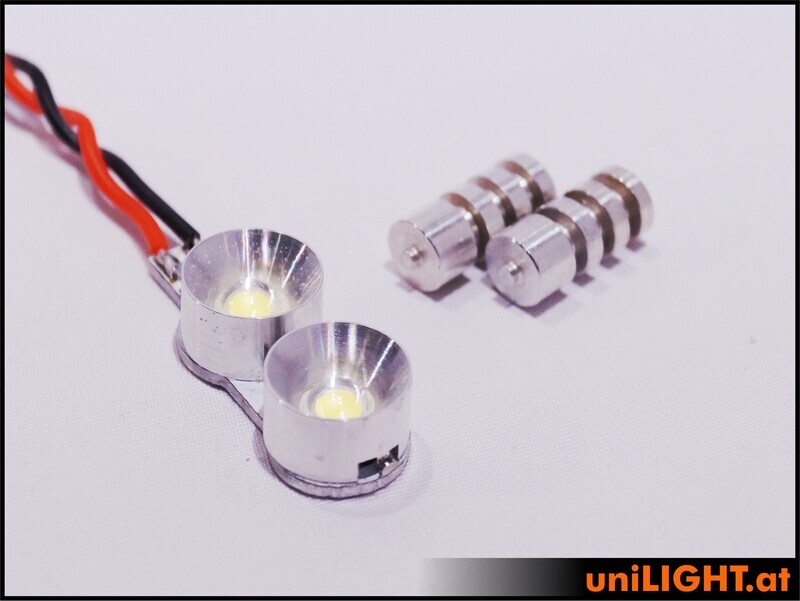 12mm dual headlights, 2x4W