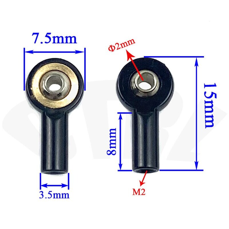 Black M2 aluminum ball joint