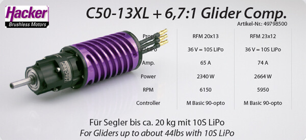 C50-13 XL + 6,7:1 Glider Competition Kv 1249