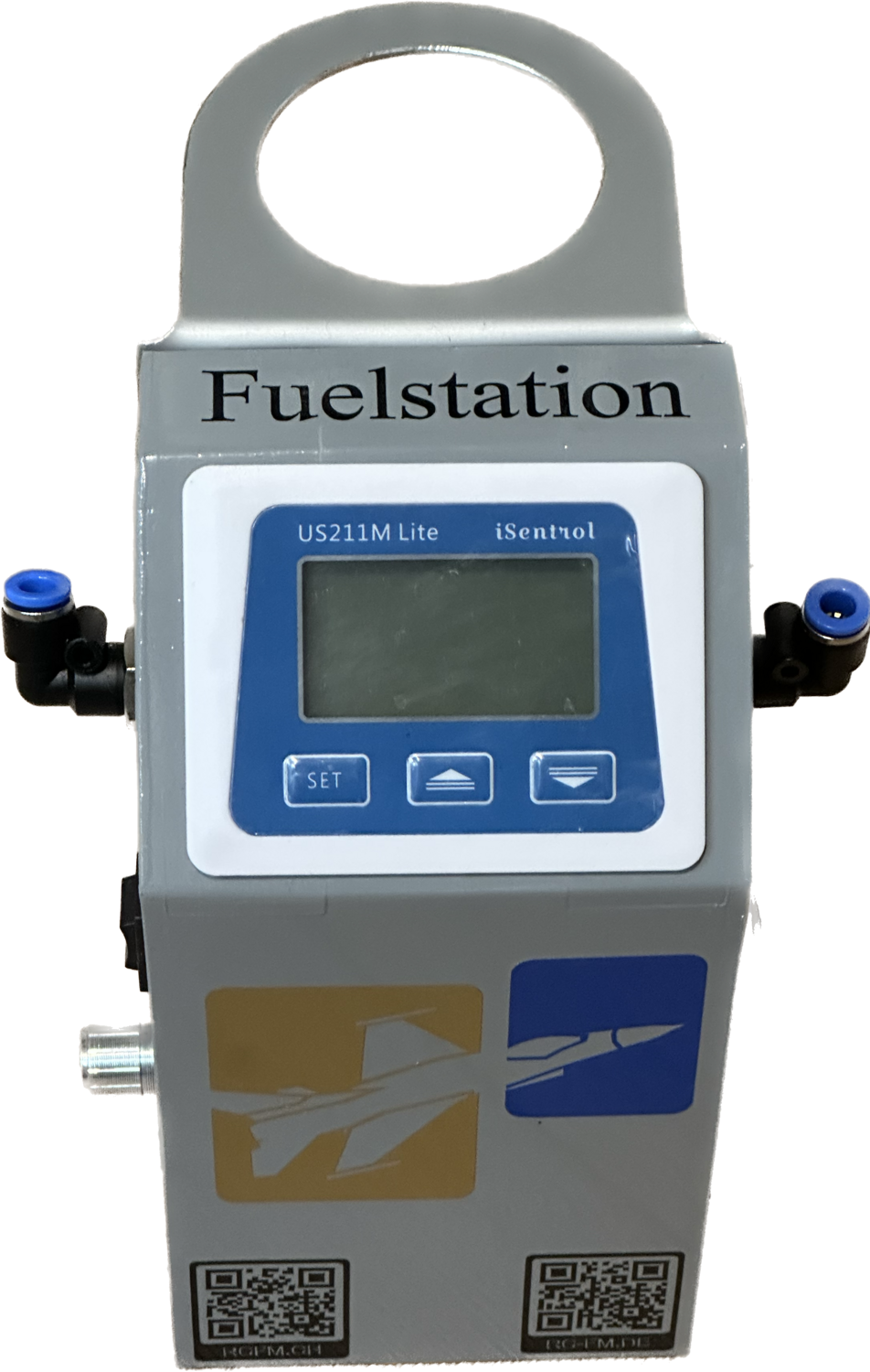RCFM-Fuelstation mit Haltewinkel und Flowmeter