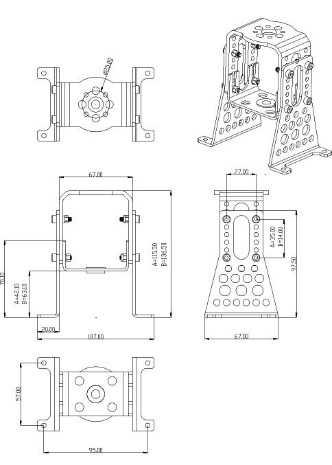 Complete Aluminum Motor Mount A40/A50