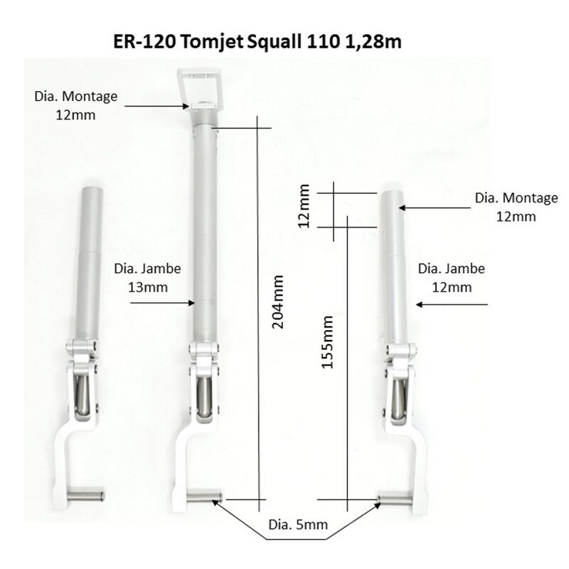 JP Hobby ER-120 1/12 Scale Metal Oleo Struts (Tomjets Squall 110 1.28 m)