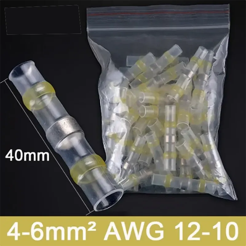 Löt-Schrumpf-Hülse gelb - 12-10 AWG Set à 5 Stk.