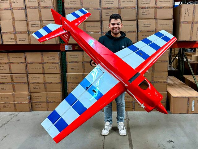 Extremeflight-RC Laser EXP 85&amp;quot; Red/White/Gold ARF