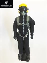 SCALE Full-Body Jet Pilot 1/7 - 1/8 Scale, 10" Schwarz/Gelb