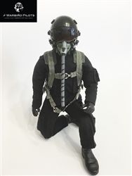 SCALE Full-Body Jet Pilot 1/6 - 1/5 Scale, 12" Schwarz