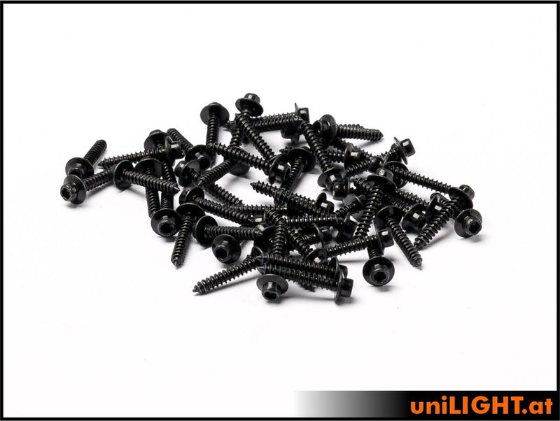 Servoschrauben, Innensechkant, Schwarz, 50 Stück Servoschrauben, Innensechkant, Schwarz, 50 Stück
